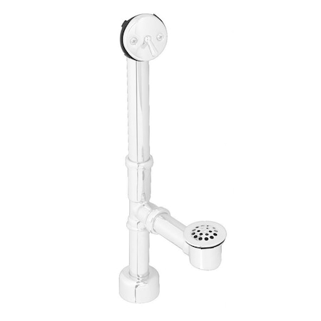 Westbrass Beehive Grid All Exposed Bath Waste, 14" Make-Up in Powdercoated White D3231K-50